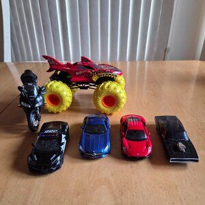 Hot Wheels Monster Truck, 4 Each Cars, and  Motorcycle Toys (56)